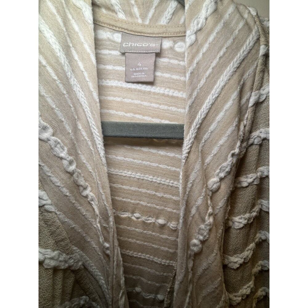 Chico Cardigan 4 Open Front Drape Topper Beige An… - image 2